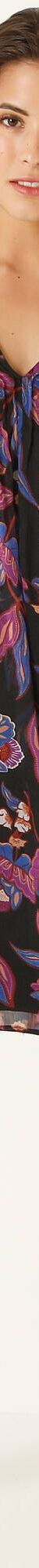 Robe à plis, voile imprimé fleuri (noir / violet) Robe à plis, voile imprimé fleuri (noir / violet)